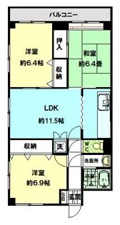 ロイヤルハイム【4階】の間取り