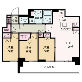 シティタワー東梅田パークフロント【21階】の間取り
