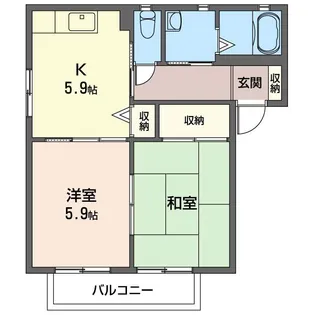 タウンコートD【2階】の間取り