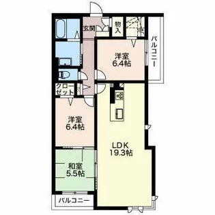 Mast Town Lucia A棟【3階】の間取り