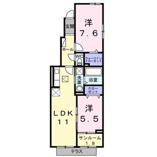 ベル・コリーヌB【1階】の間取り