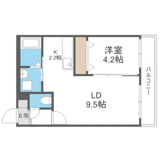 ルシェル琴似【4階】の間取り