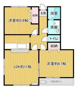 スカイウインドII【1階】の間取り