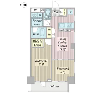 プロシード錦糸町【4階】の間取り