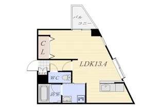 アミュサイドテラス【4階】の間取り