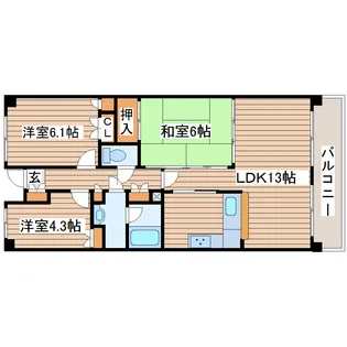 堤通雨宮パークホームズ【7階】の間取り