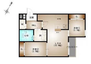 Grandtic-L 井口【1階】の間取り