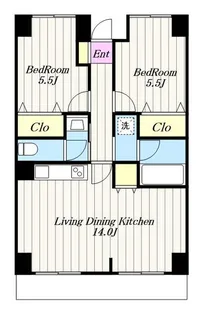 スカイコート(旭町3)【5階】の間取り