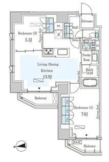 パークアクシス三番町【3階】の間取り