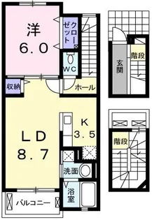 ラフレシール あきる野【3階】の間取り