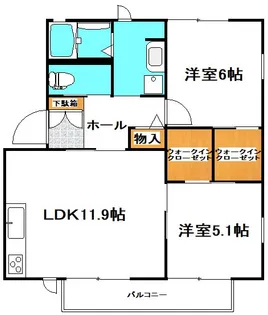 グランミュールA棟【2階】の間取り