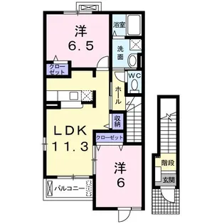 エイトホークス1番館【2階】の間取り