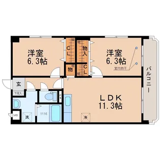 リリーフ【3階】の間取り