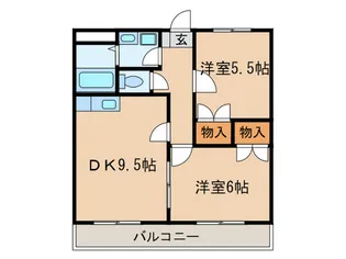 サンアペックス西城【3階】の間取り