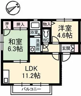 ディアス200 B棟【2階】の間取り