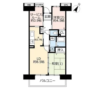 URリバピア川口青木【9階】の間取り