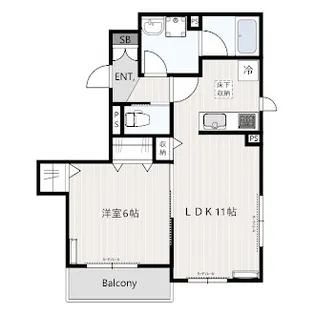 フラッツ宮前プラス【1階】の間取り