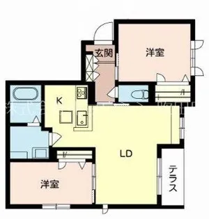 オークアレイ渡辺II【1階】の間取り