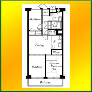 花小金井スカイハイツB棟【4階】の間取り