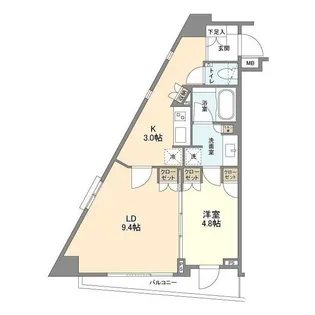 クインテット恵比寿【4階】の間取り