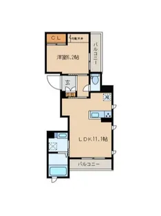 ボヌールヤマキチIII【2階】の間取り