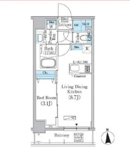 中井レジデンス【3階】の間取り