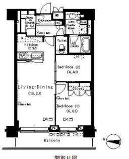 パークアクシス辰巳ステージ【9階】の間取り