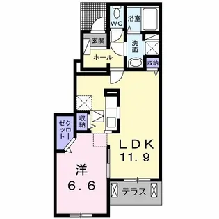 アヴァンサール【1階】の間取り