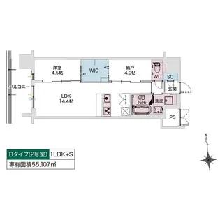 DRAW上本町【13階】の間取り