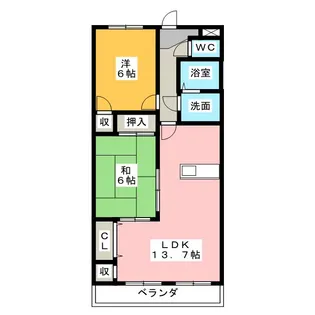 ルミエール三雲【4階】の間取り
