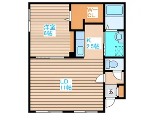ウェルリ-川下【1階】の間取り