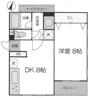 西麻布フラッツ【1階】の間取り