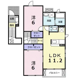 サムエルグレイスB【2階】の間取り
