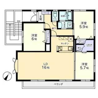 ローサ・フルールII【3階】の間取り