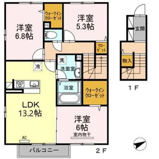 マイ・カーサ A棟【2階】の間取り