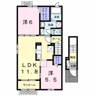 プラシードI・II【1階】の間取り