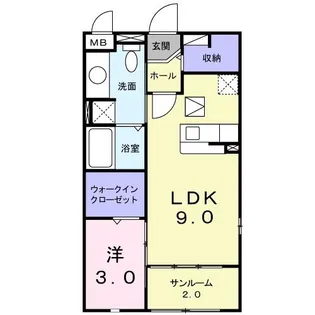 ベル・アビタシオンII【1階】の間取り