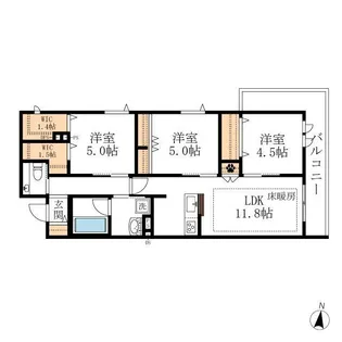ジャンヴィエ・ルナ【3階】の間取り