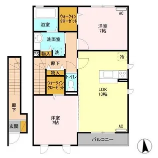 ロイヤルガーデン D【2階】の間取り