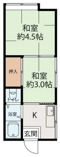第1入山コーポ【2階】の間取り
