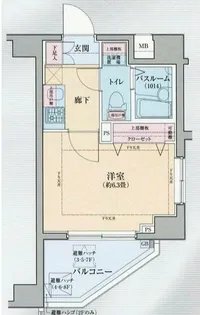 ロアール長原【7階】の間取り