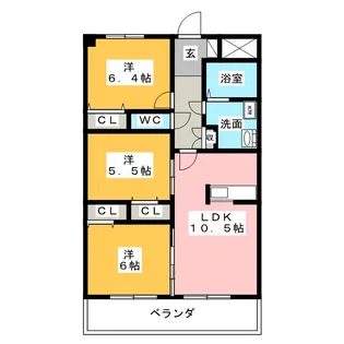 ルネスグラードI【2階】の間取り