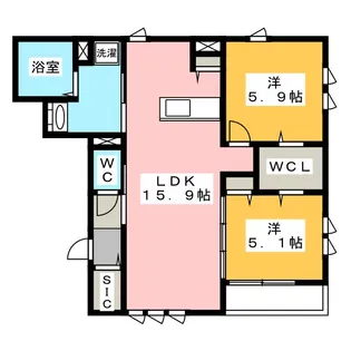 アクアフォレスト【1階】の間取り