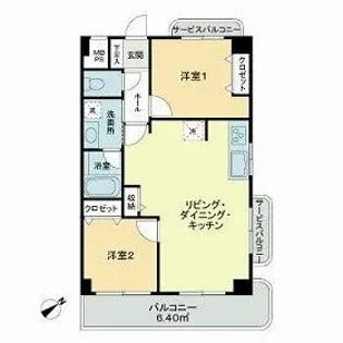 秀和田町レジデンス【8階】の間取り