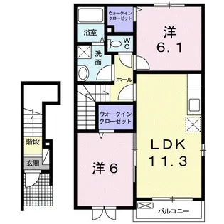 オルビエート III【2階】の間取り