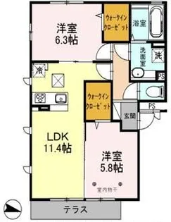 コーラル【3階】の間取り