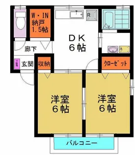 プリムローズ三本木 C【1階】の間取り