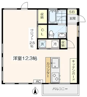 カサ・ブランカNUKUI【1階】の間取り