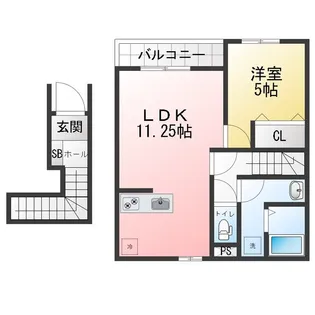 リーブルファイン中鶉II【2階】の間取り