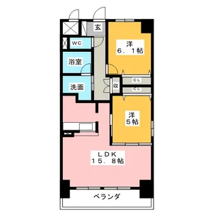 リヴィエール前並【2階】の間取り